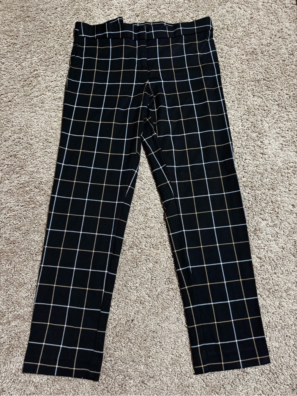 Amanda & Chelsea Black Windowpane Plaid cropped pants 8